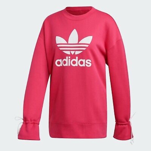 Adidas Bellista Trefoil Logo Crewneck Sweatshirt Sweater French Terry Top Size L - Picture 3 of 16
